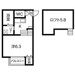 ハーモニーテラス児玉3 1Kの間取図画像