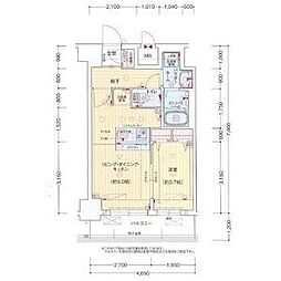 プレリス花の木オルディア 1LDKの間取図画像
