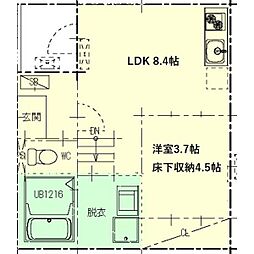 ハーモニーテラスアーバンハイムナカムラ 1LDKの間取図画像
