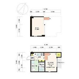 ハーモニーテラス広住町 1SKの間取図画像