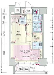 プレサンス丸の内レジデンス3 1LDKの間取図画像