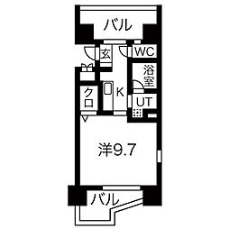 CASTELLOASSO 1Kの間取図画像