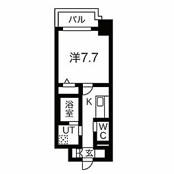 BLOOMLIFE八田駅前 1Kの間取図画像