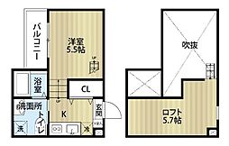 リッチヒル諏訪 1Kの間取図画像