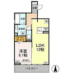 ルヴィータ栄生 1LDKの間取図画像