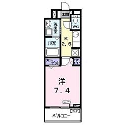 アスナロード 1Kの間取図画像