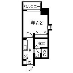 チェルトヴィータ 1Kの間取図画像