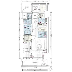 エステムコート名古屋新栄2アリーナ 1DKの間取図画像