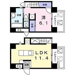 WHITEBLOSSOM 1LDKの間取図画像