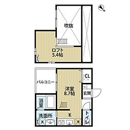Luck 1Kの間取図画像