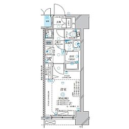 ディアレイシャス名古屋太閤通 1Kの間取図画像