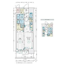 エステムコート名古屋TWINEAST 1DKの間取図画像