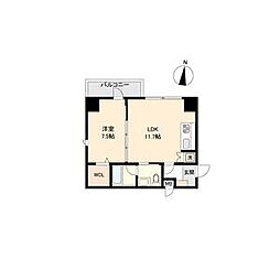 パークフラッツ新栄 1LDKの間取図画像
