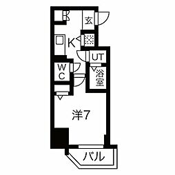 エスリード大須デュオ 1Kの間取図画像