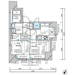 ディアレイシャス名古屋中村公園II 1LDKの間取図画像