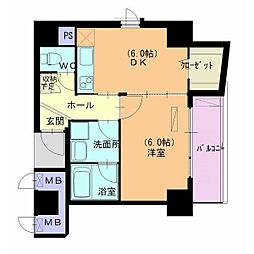 キャナルコート 1DKの間取図画像