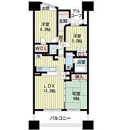 グランカーサ上前津 3LDKの間取図画像