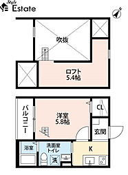 シャルム 1Kの間取図画像