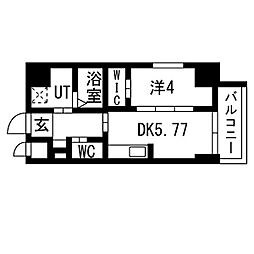 ザラウンジリニアゲート 1DKの間取図画像