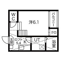 コンフォール松原町 1SKの間取図画像
