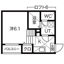 烏森レジデンス 1SKの間取図画像