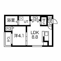 セントラルパーク中村公園 1LDKの間取図画像