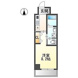 グランシャリオ波寄 1Kの間取図画像