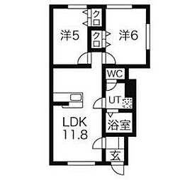 プライムフォレスト 2LDKの間取図画像