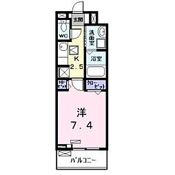 サンエリハA 1Kの間取図画像