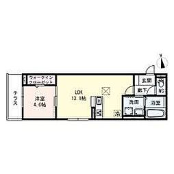 D-room名駅E 1LDKの間取図画像
