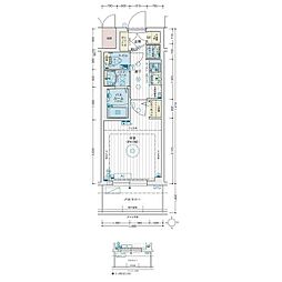 エステムコート名古屋TWINEAST 1Kの間取図画像
