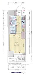 名古屋市営桜通線 太閤通駅 徒歩7分の賃貸マンション 6階1Kの間取り