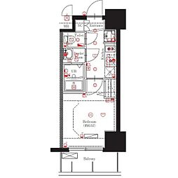 名古屋市営桜通線 太閤通駅 徒歩10分の賃貸マンション 11階1Kの間取り