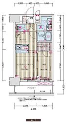 名古屋市営名城線 東別院駅 徒歩5分の賃貸マンション 14階1LDKの間取り