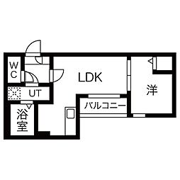 名古屋臨海高速あおなみ線 南荒子駅 徒歩9分の賃貸アパート 1階1LDKの間取り