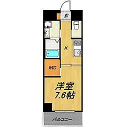 名古屋市営鶴舞線 浄心駅 徒歩5分の賃貸マンション 2階1Kの間取り