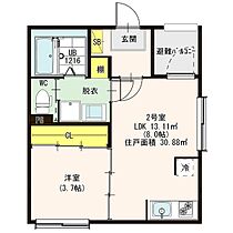 愛知県名古屋市中村区長筬町１丁目（賃貸アパート1LDK・3階・30.88㎡） その2