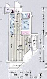 プレサンス名古屋城前 ワンルームの間取図画像