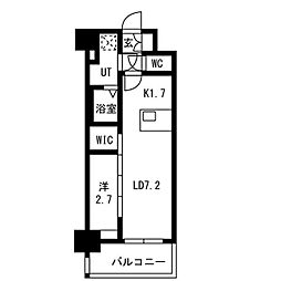 名古屋臨海高速あおなみ線 ささしまライブ駅 徒歩12分の賃貸マンション 9階1LDKの間取り