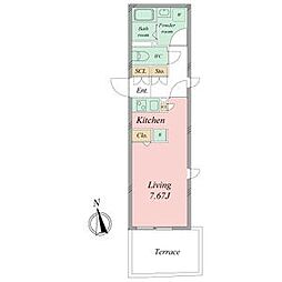 Lapule 5階ワンルームの間取り