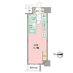 名古屋市営鶴舞線 鶴舞駅 徒歩7分の賃貸マンション 8階ワンルームの間取り