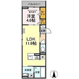 名古屋市営鶴舞線 庄内通駅 徒歩7分の賃貸アパート 2階1LDKの間取り