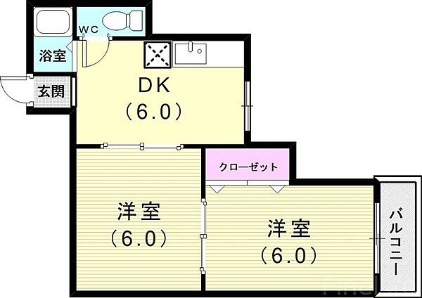 クラシス西山 ｜兵庫県神戸市長田区西山町3丁目(賃貸マンション2DK・1階・32.00㎡)の写真 その2