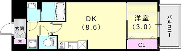 プレサンスＫＯＢＥ須佐野ハーバル ｜兵庫県神戸市兵庫区須佐野通4丁目(賃貸マンション1DK・12階・27.62㎡)の写真 その2