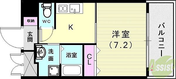 ラメール垂水 ｜兵庫県神戸市垂水区神田町(賃貸マンション1K・6階・27.26㎡)の写真 その2