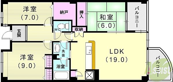 西神糀台ミオ ｜兵庫県神戸市西区糀台4丁目(賃貸マンション3LDK・4階・96.40㎡)の写真 その2