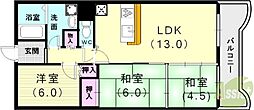 パレ清水が丘 3LDKの間取図画像