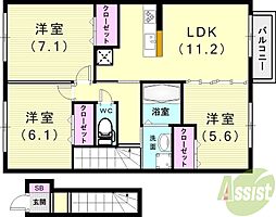 モダンコート垂水 3LDKの間取図画像