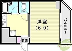 パルメゾン西脇 1Kの間取図画像