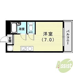 でゅお五色山 ワンルームの間取図画像